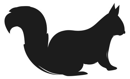 Squirrel black symbol. Wild forest animal. Woodland faunaのイラスト素材