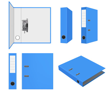 Binder folder. Realistic hard covered business folder for files documents decent vector realistic templateのイラスト素材