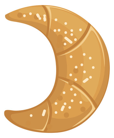 Croissant icon. Cartoon pastry. Sweet wheat bakeryのイラスト素材