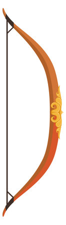 Vintage ranged weapon icon. Cartoon fantasy bow