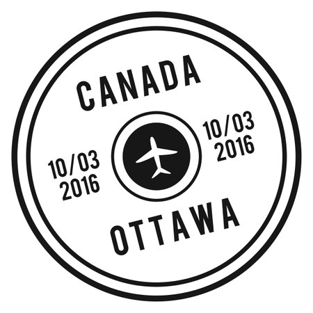 Airport arrival mark. Passport stamp. Travel symbolのイラスト素材