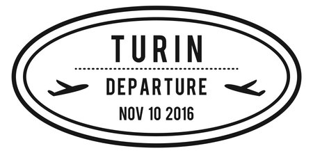 Border pass mark. Country departure oval stampのイラスト素材