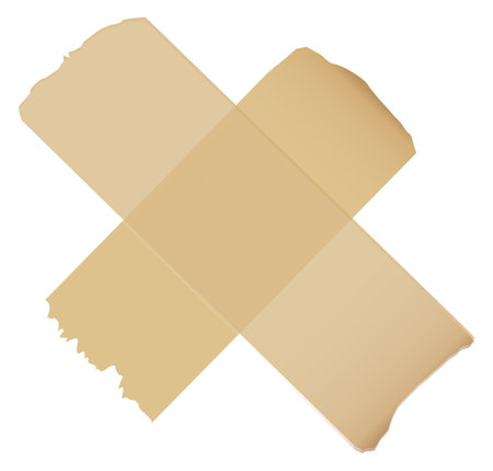 Adhecive tape crossed strips. Ripped paper piecesのイラスト素材