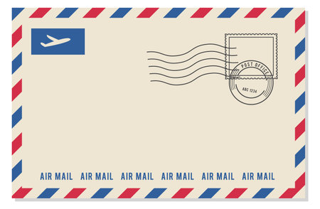 Air mail envelope template. Decorative paper letterのイラスト素材