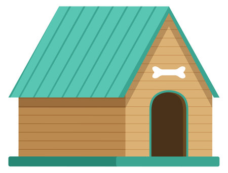 Dog house cartoon icon. Wooden doghouse buildingのイラスト素材