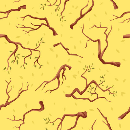 Branches pattern. Seamless background with wooden branches exact vector template illustration for textile design projectsのイラスト素材