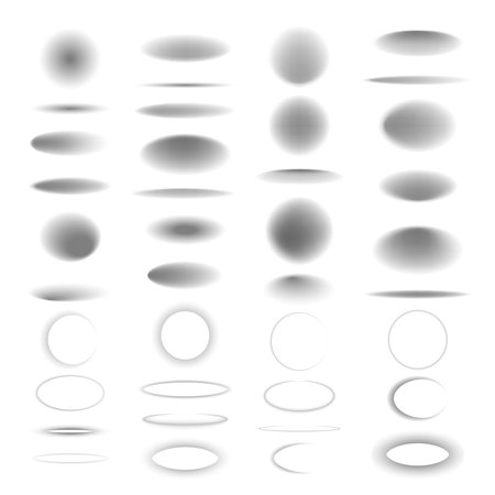 Circle shadows. Layout of round shapes template simple overcast shadows recent vector collectionのイラスト素材