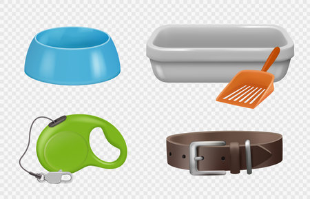 Zoo. Realistic tools for domestic animals decent vector zoo collection setのイラスト素材