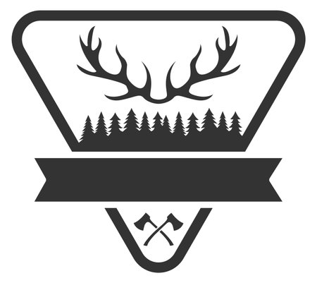 Outdoor camping club emblem. Nature explorer logoのイラスト素材