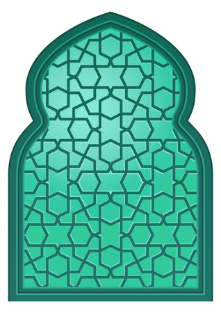 Middle eastern decorative window with traditional ornament glassのイラスト素材