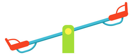 Seesaw color icon. Kid playground game symbolのイラスト素材