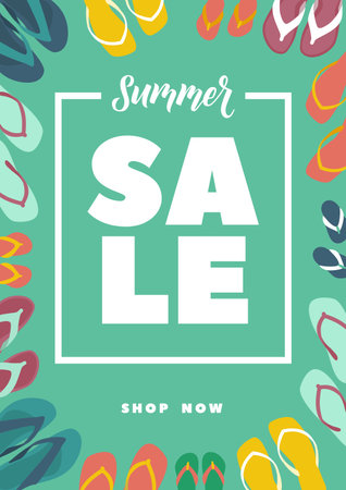 Summer sale flyer template. Season discount bannerのイラスト素材