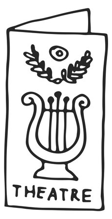 Theatre program icon. Show perfomance booklet symbolのイラスト素材