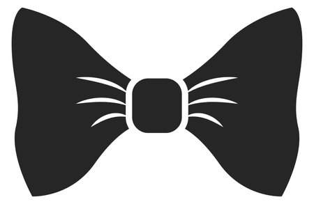 Bow tie black silhouette icon. Necktie symbolのイラスト素材