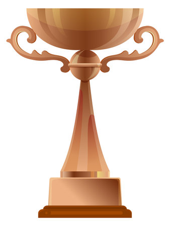 Bronze award cup. Trophy prize. Third place rewardのイラスト素材