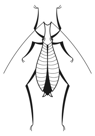 Tree beetle icon. Weevil drawing. Insect sketchのイラスト素材
