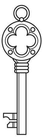 Retro key line drawing. Security and protection symbolのイラスト素材