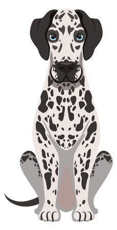 Dalmatian sitting. Playful pet friend. Dog iconのイラスト素材