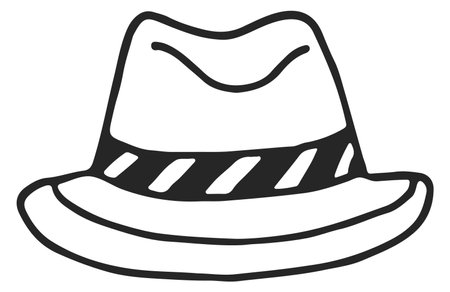 Retro hipster hat. Male accessory. Vintage fashionのイラスト素材