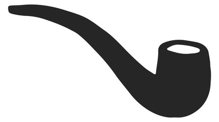 Smoking pipe icon. Black old tobacco symbolのイラスト素材