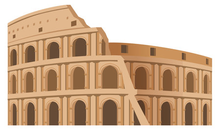 Rome ancient building. Famous historical landmark iconのイラスト素材