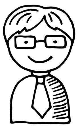 Office worker avatar. Hand drawn business manのイラスト素材