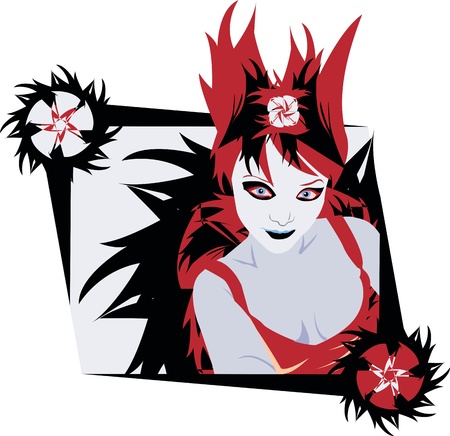 Portrait of the beautiful girl on an abstract backgroundのイラスト素材