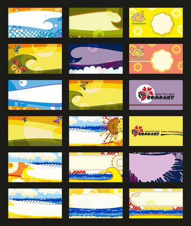 Set of horizontal bright businesscardsのイラスト素材