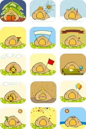 Set of vector icons with different holidaysのイラスト素材