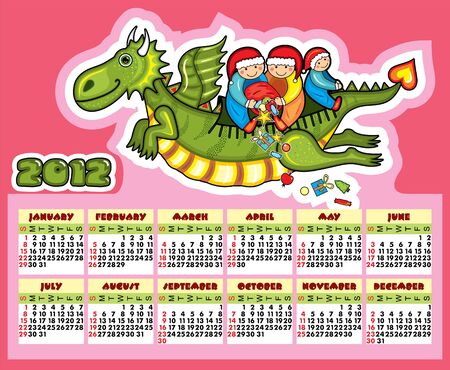  2012 calendarのイラスト素材