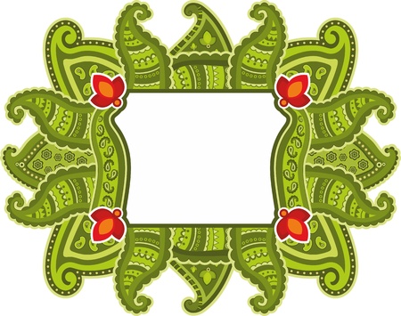 Green vegetative framework on a white background with a place for the textのイラスト素材