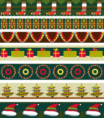 Set of strips with a Christmas ornamentのイラスト素材