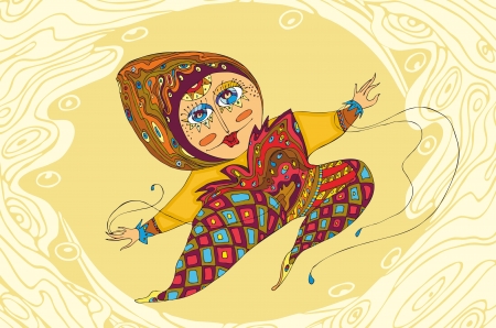 The stylised woman in a jumpのイラスト素材