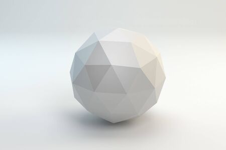 White UV Sphere on white background. Sphere mockup. 3d illustrationの写真素材