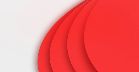 Red abstract banner template, horizontal advertising banner. Red banner mockup. 3D illustrationの写真素材