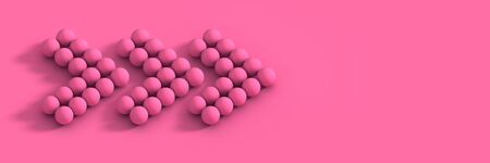 Set of pink arrows with halftone effect. Abstract pink coral background empty space studio room for...