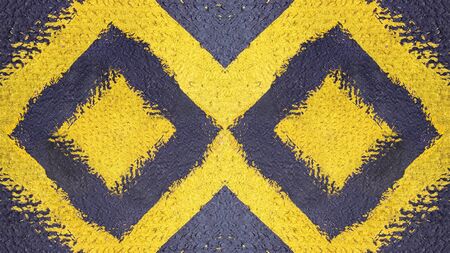 Abstract pattern. Minimal geometric background. Colorful dynamic shapes. Black and yellow background...
