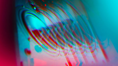 Hi end loudspeakers. Monitor hifi sound system for sound recording studio. Professional hi-fi speaker box. Audio equipment for home theater. Speakers boxes audio music concert. Audio stereo system.の写真素材