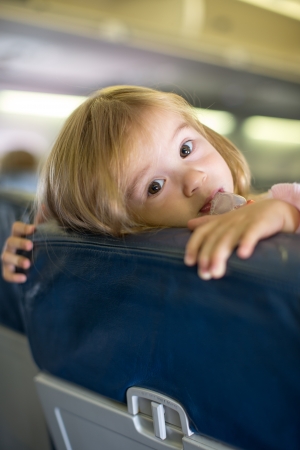 Curious front passengers on a plane ride sometimes can be fun sometimes notの写真素材