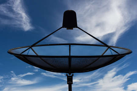satellite dish on sky backgroundの写真素材