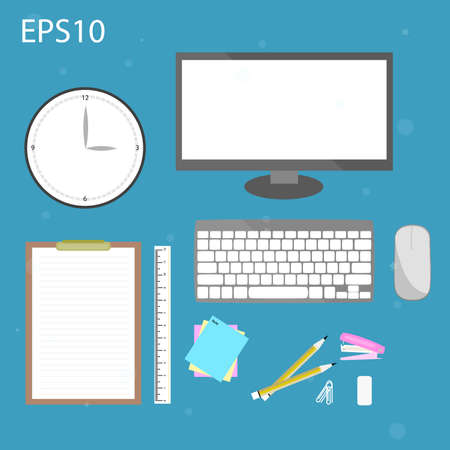 Flat design style modern vector illustration icons set of graphic designer itemsのイラスト素材