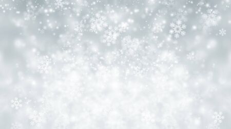 white snow blurred abstract background. bokeh christmas blurred beautiful shiny Christmas lightsの写真素材