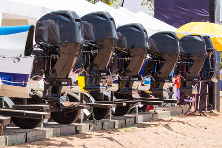 The engine of the speedboat waiting to competition.
