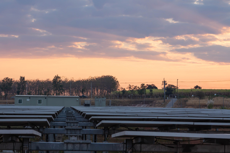 Solar panel, alternative electricity source - concept of sustainable resources, And this is a new system that can generate electricity more than the original, This's the sun tracking systems.の写真素材