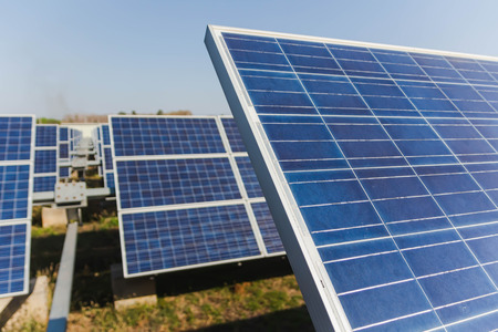 Solar panel, alternative electricity source - concept of sustainable resources, And this is a new system that can generate electricity more than the original, This's the sun tracking systems.の写真素材