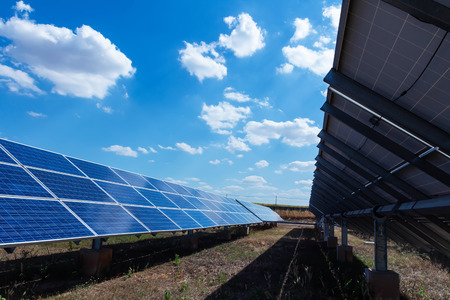 Solar panel, alternative electricity source, concept of sustainable resources, And this is a new system that can generate electricity more than the original, This's the sun tracking systems.の写真素材