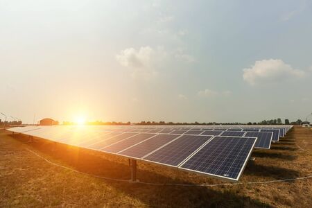 Solar panel, alternative electricity source, concept of sustainable resources, And this is a new system that can generate electricity more than the original, This's the sun tracking systems.の写真素材