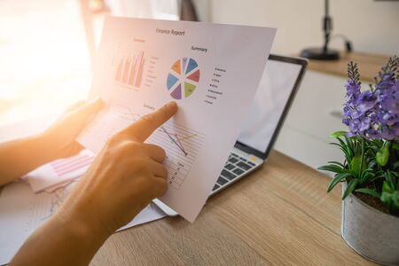 Business Financing Accounting Banking Concept, businesswoman doing finances and analyze about cost...