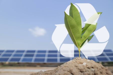 Solar panel, alternative electricity source - concept save world save life.の写真素材