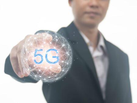 Concept of future technology 5G network wireless network that will control everything through...